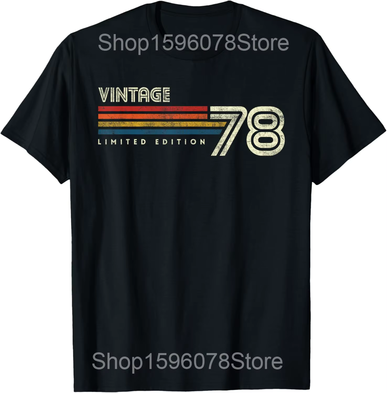 Drôle Vintage 1978 anniversaire t-shirts hommes femmes pur coton Humor Streetwear t-shirt à manches 