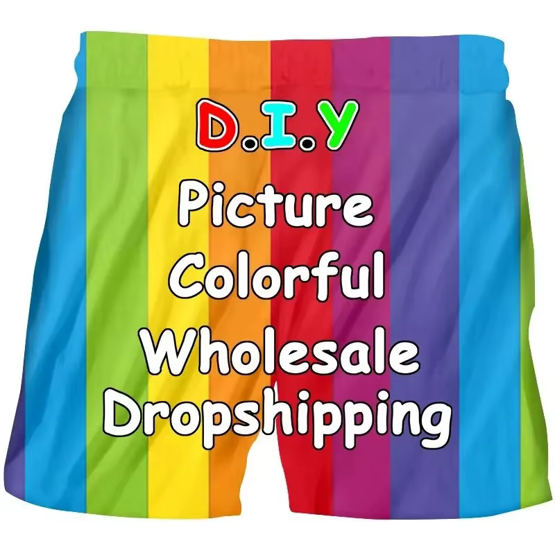 2025 personnalisé personnalisé impression 3D t-shirt pour hommes bricolage conception plage shorts c