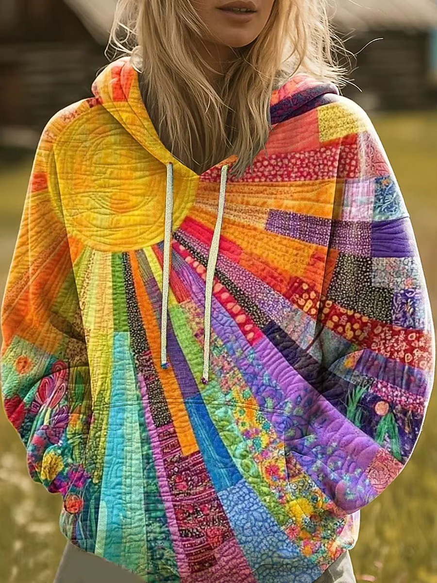 Sweats à capuche pour femmes impression 3D graphique arc-en-ciel décontracté Boho pulls décontractés