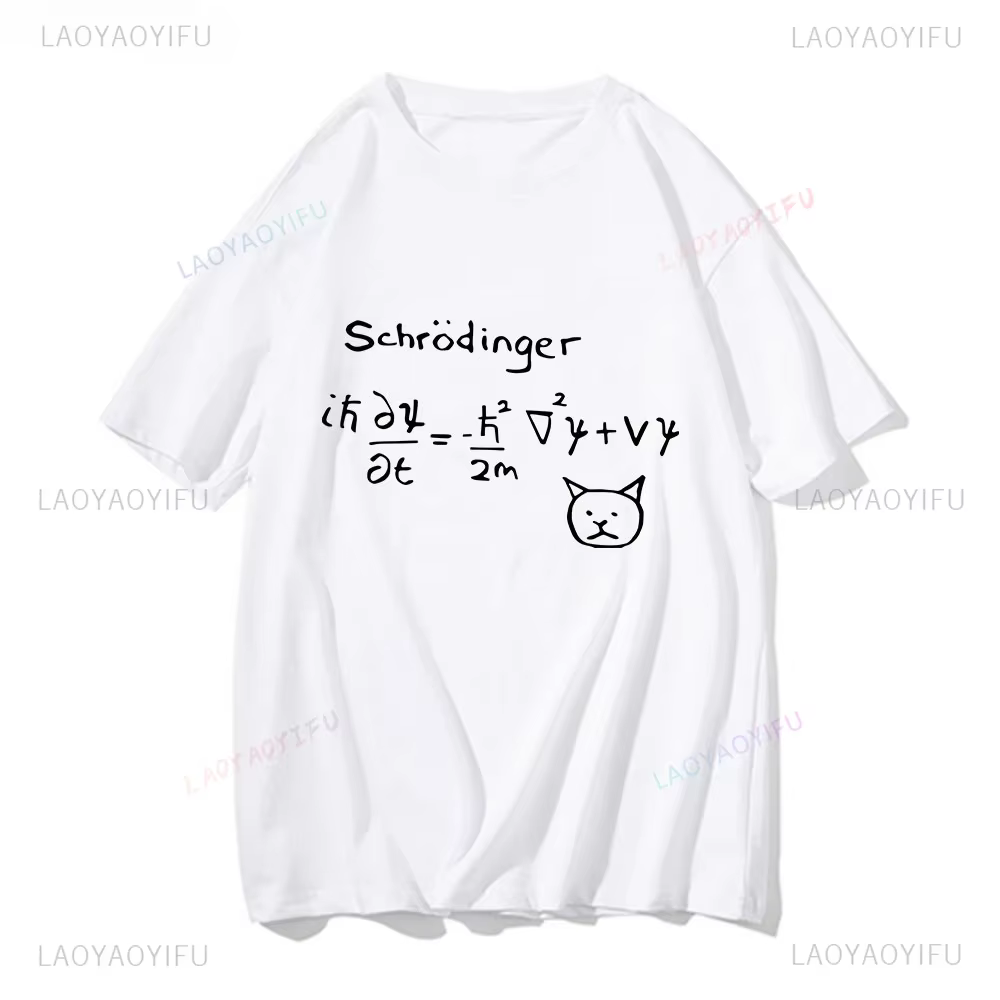 Drôle Schrodinger's Cat Quantum Mechanics T-shirts mode Manga bande dessinée hommes formule beaux T-