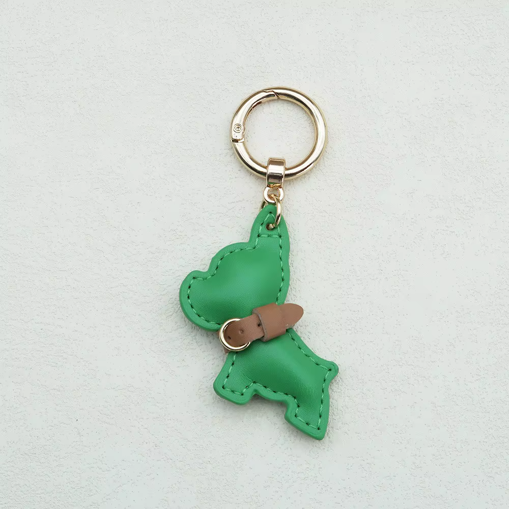 Porte-clés bouledogue français multicolore, chiot mignon, dessin animé, cintre en cuir PU pour chien