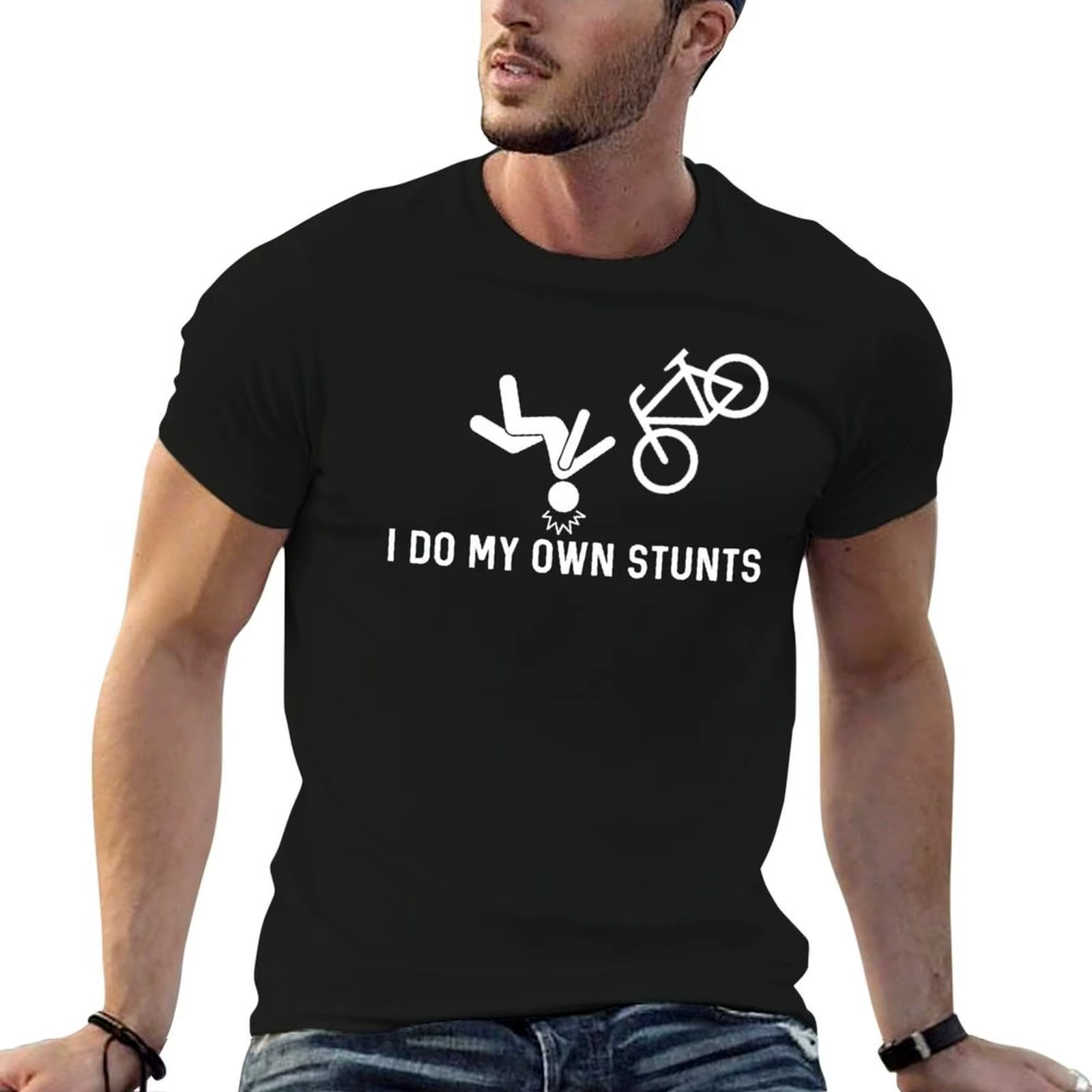 T-Shirt I Do My Own Stunts pour homme, t-shirts graphiques pour homme, T-Shirt en coton doux