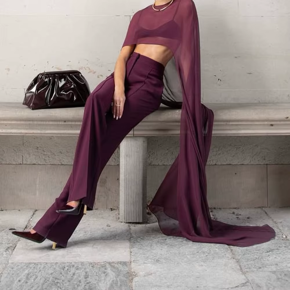 Cape en mousseline de soie pour femmes, Vintage, maille transparente, châle, asymétrique, fluide, po