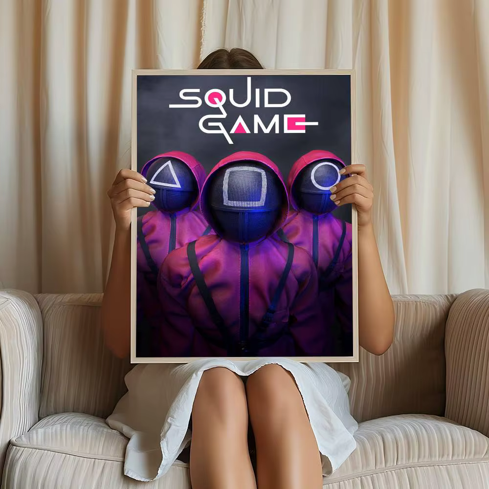 Affiches de films classiques Squid Game, décorations murales vintage pour chambre, bar, café, autoco