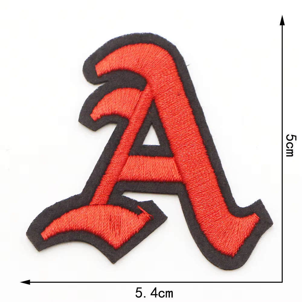 Lettres gothiques pour vêtements, fer sur A-Z lettres anglaises anciennes 0-9 fer sur chiffres pour 