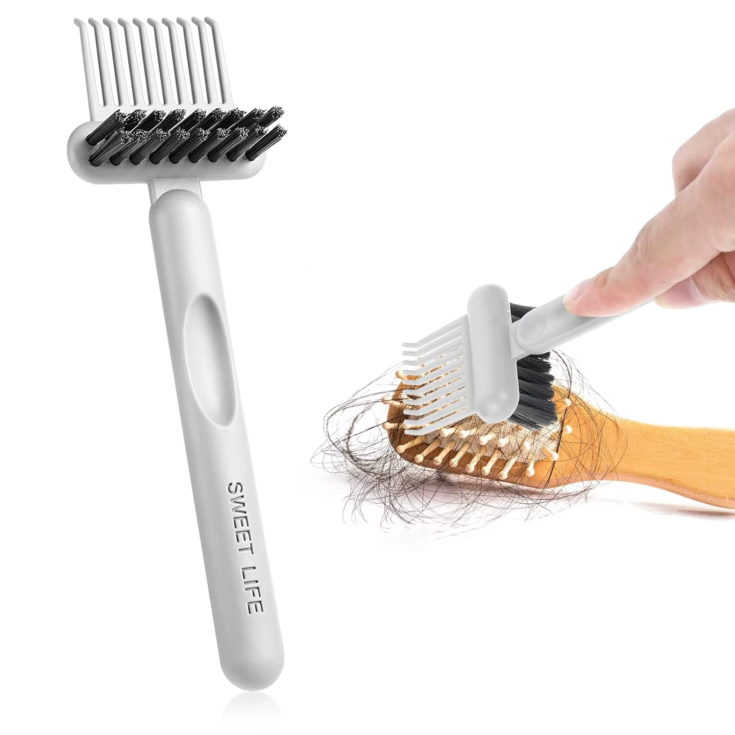 Outil de nettoyage de brosse à cheveux 2 en 1, brosse de nettoyage de peigne, Mini dissolvant, fourn