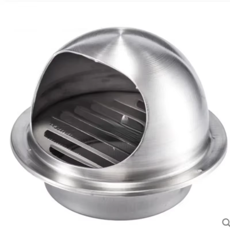 Grille d'aération murale en acier inoxydable de 60 mm à 300 mm, capot d'évacuation, grille de sortie