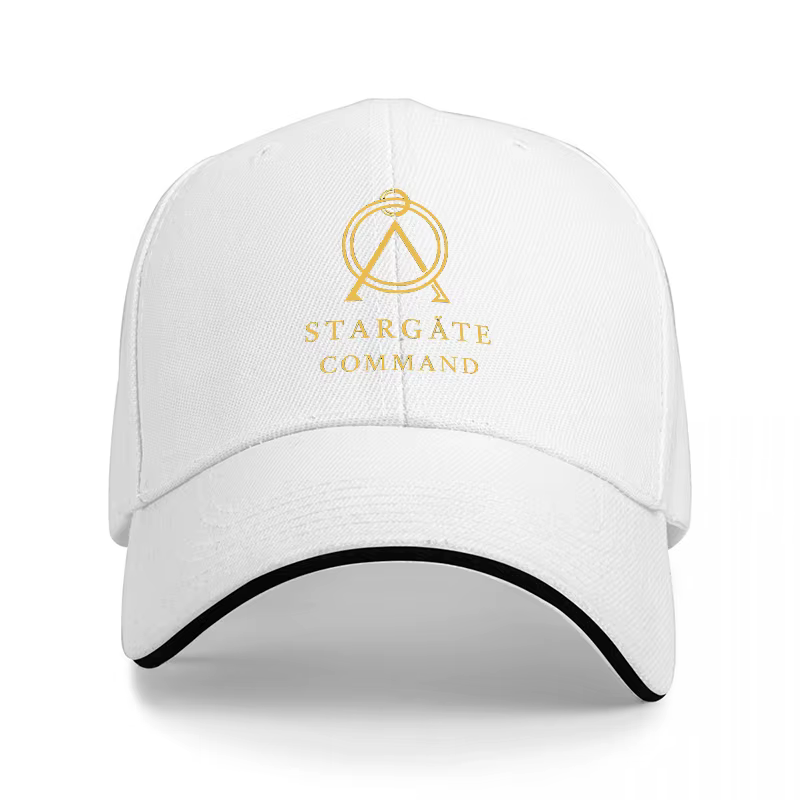 Casquette de baseball noire avec logo Stargate Command, broderie dorée, coupe classique, dos réglabl