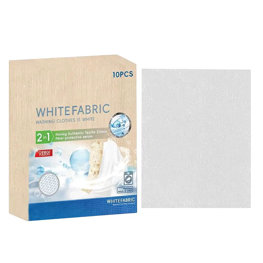 Teinture blanche pour tissus, 10 feuilles, blanchissant pour machine à laver, teinture blanche pour 