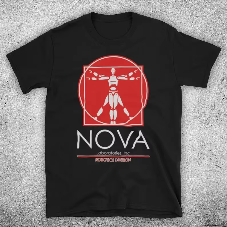 Nova Labs Film de science-fiction Johnny 5 robotique T-Shirt 100% coton col rond été à manches court