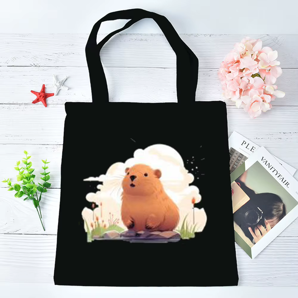 Sac fourre-tout Capybara, sac à bandoulière, sac de courses en toile, torba na zakupy, sac de shoppi