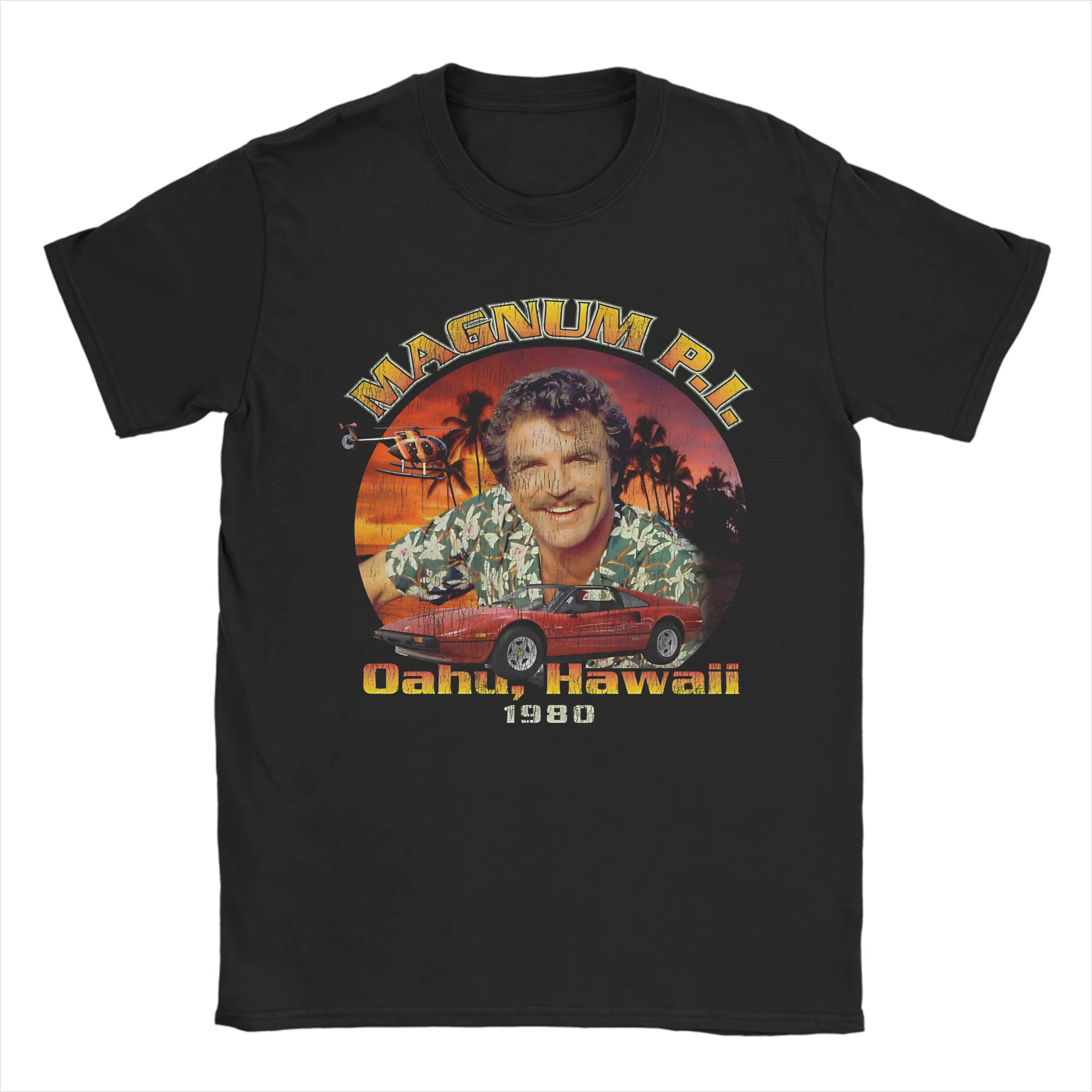 T-Shirts pour hommes Magnum PI, en pur coton, à manches courtes, col rond, vêtements graphiques