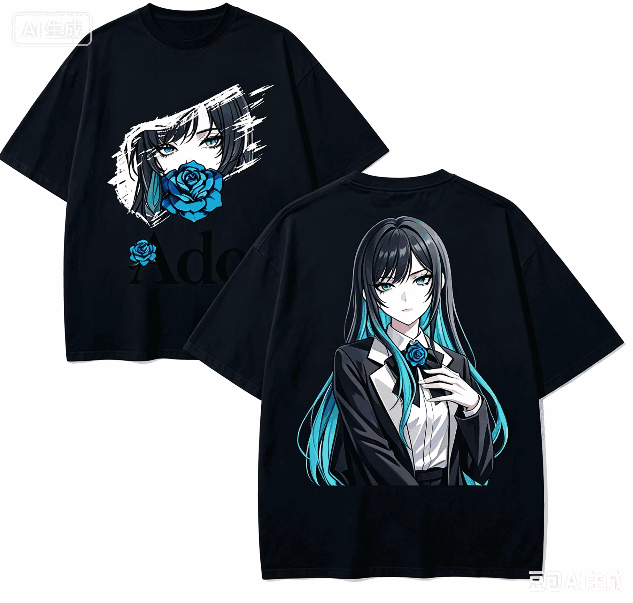 T-shirt Ado Anime Lover en coton Harajuku, nouveau modèle, style High Street, surdimensionné, unisex