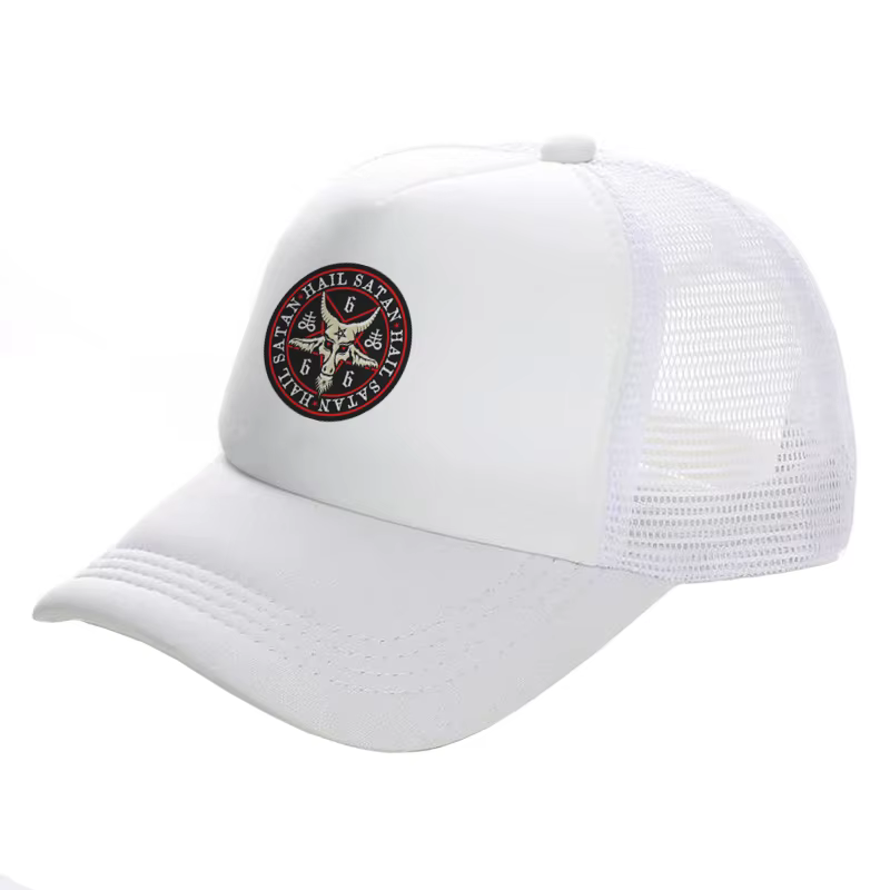 Hail Satan 666 Baphomet pentagramme casquette de camionneur hommes pendentif rouge chèvre chapeau ca