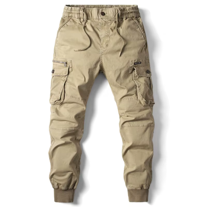 2025 nouveau printemps hommes coton Cargo pantalon vêtements automne décontracté mode taille élastiq