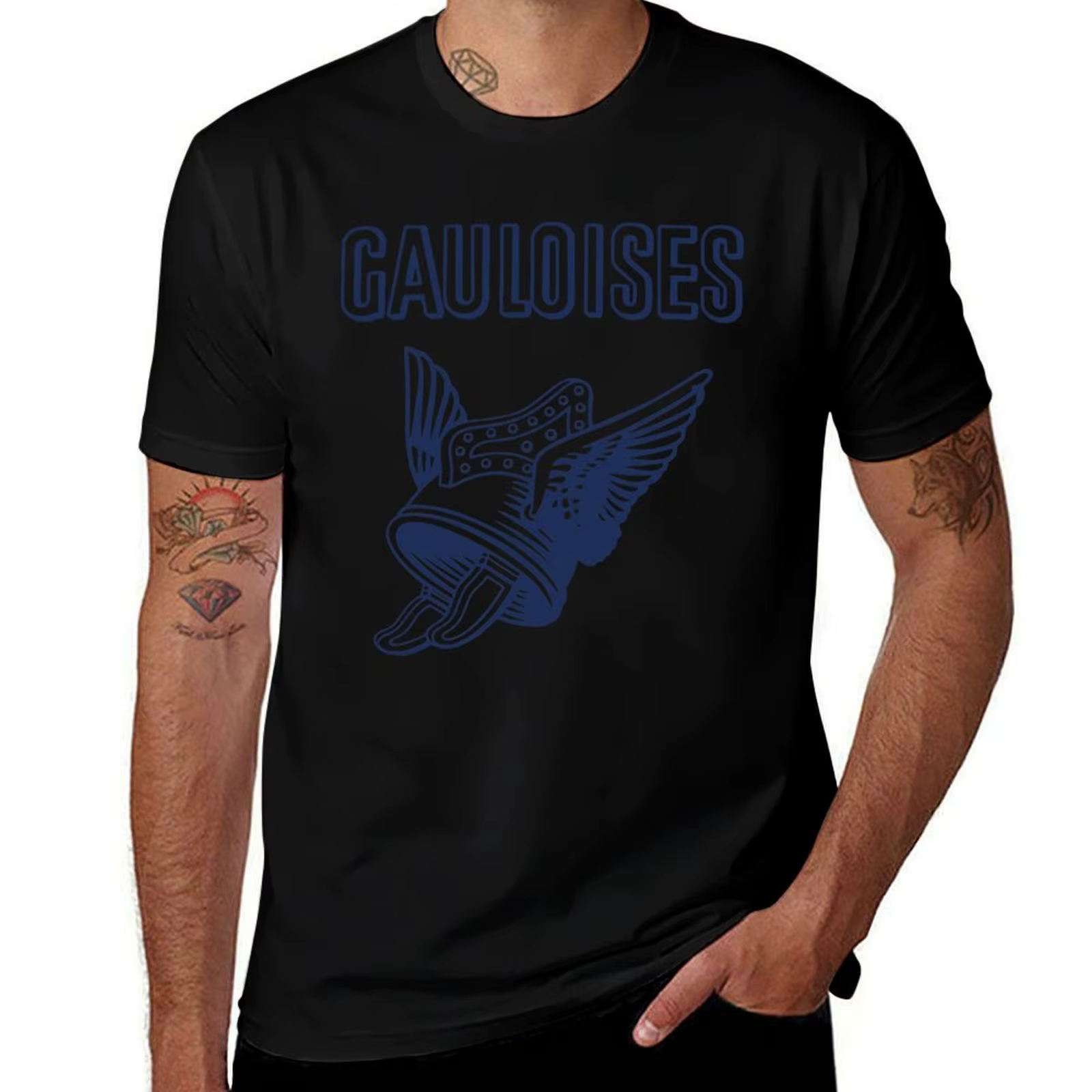 Gauloises T-Shirt t-shirts pour homme coton drôle homme T-Shirt coton lourd T-Shirt