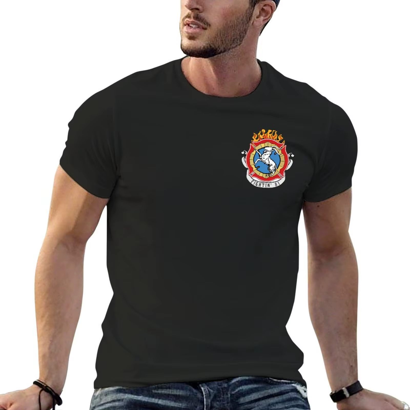CHICAGO FIRE - TRUCK 81 - LOGO T-Shirt pour Homme, Chemisier à Manches Courtes, Chemises Scopiques, 