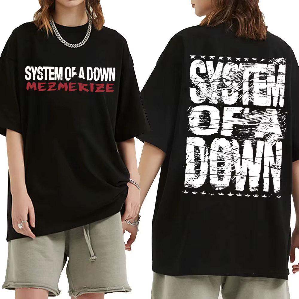 T-shirts pour hommes et femmes de la groupe rock System of A Down Mezmerize, t-shirt vintage de musi