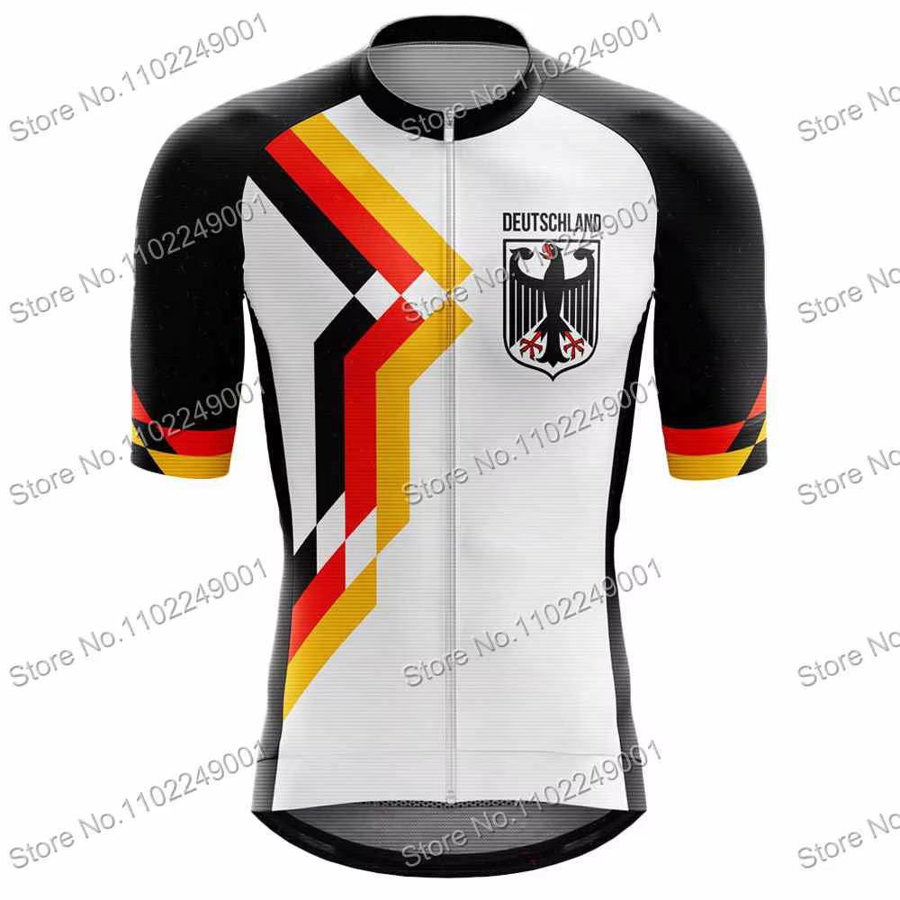 Maillot de cyclisme de l'équipe allemande, champions du monde, à manches courtes, vêtements de cycli