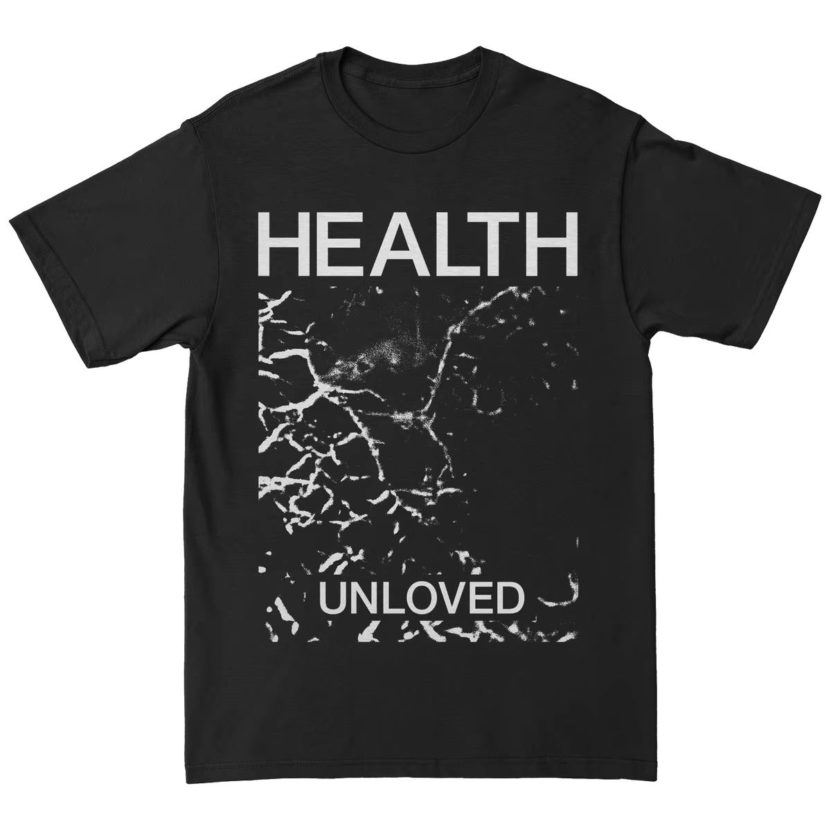 HEALTH "UNLOVED" T-shirt noir en coton pour homme, esthétique