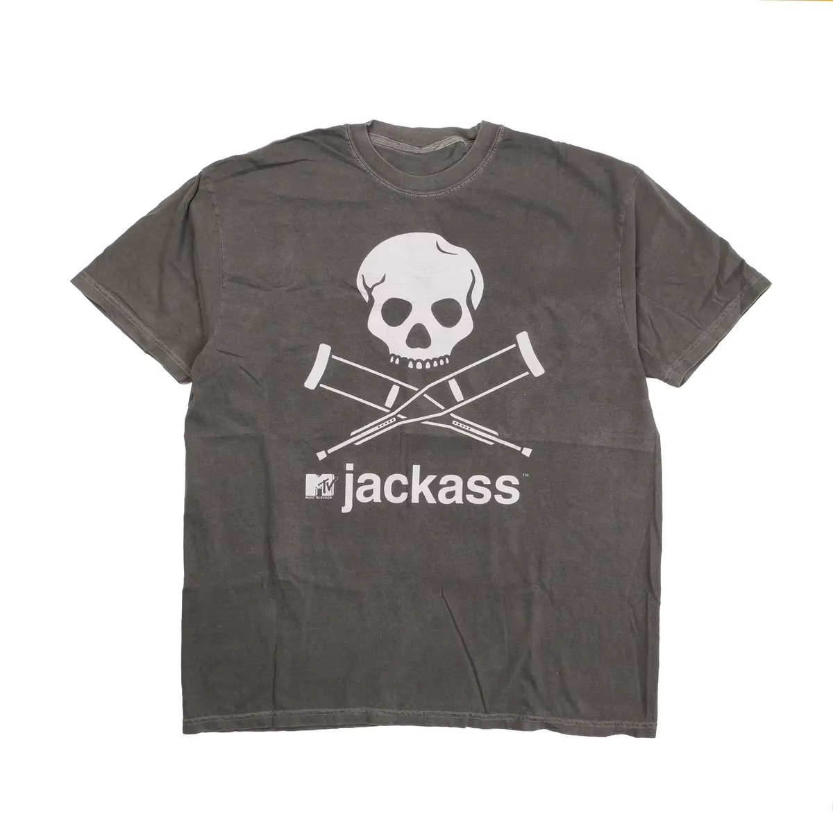 T-shirt Jackass à manches courtes pour hommes, unisexe, pour l'été, toutes saisons, noir, décontract