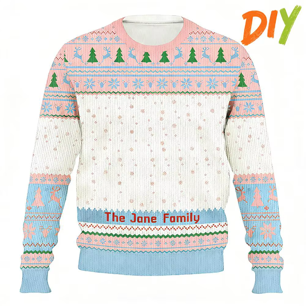 Pull de famille personnalisé de noël, bricolage personnalisé, impression de photos, hauts à manches 