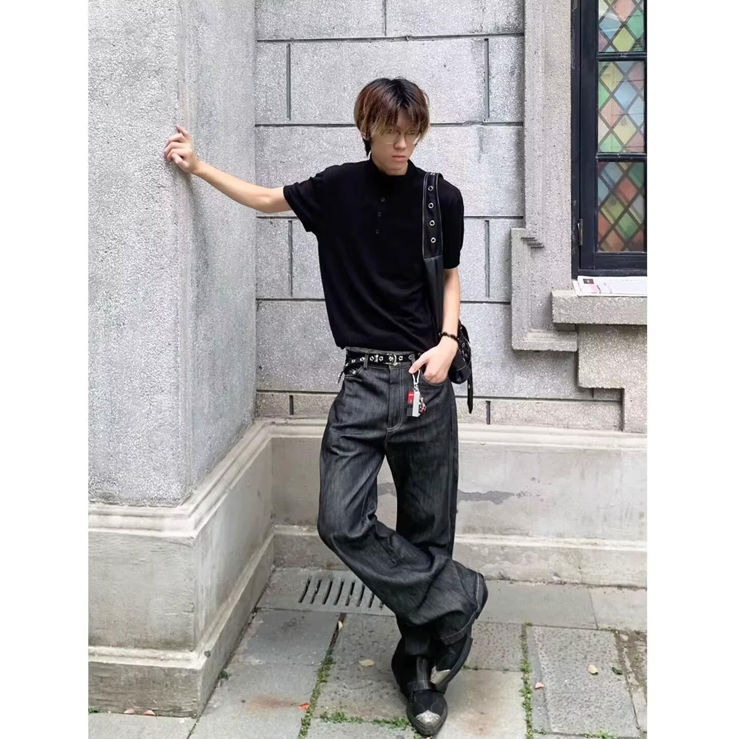 Jeans droits de style japonais, mode simple, streetwear tendance, décontractés et polyvalents, en de