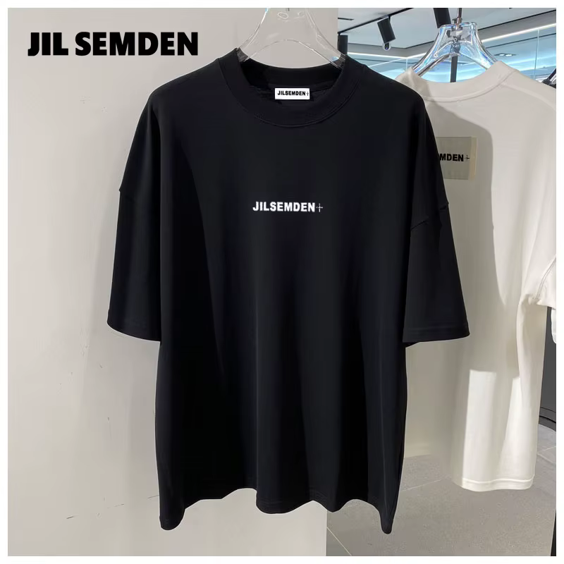T-shirt imprimé pour hommes et femmes de la marque JIL SEMDEN, haut décontracté ample, style minimal