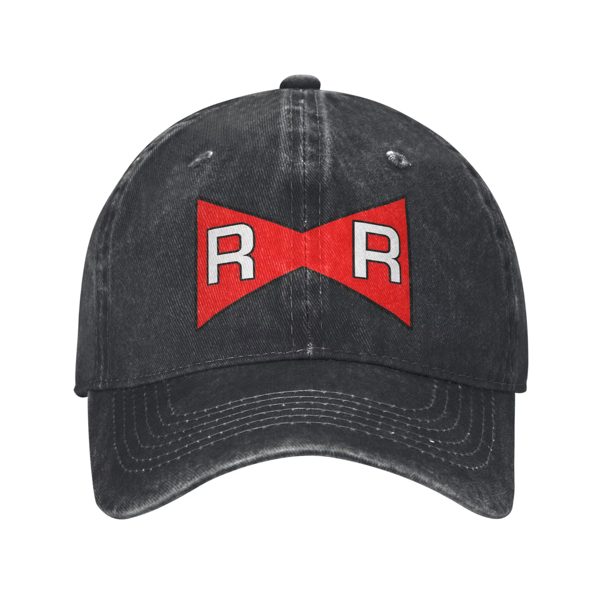 Casquette de baseball unisexe Dragon Ball Red Ribbon Army en jean vieilli, casquette décontractée po