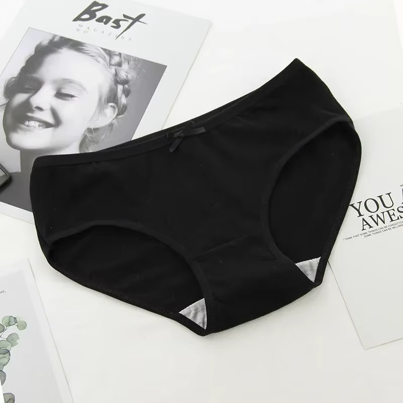 Noeud noir dentelle sous-vêtement culottes femmes sous-vêtements en coton slips sans couture filles 