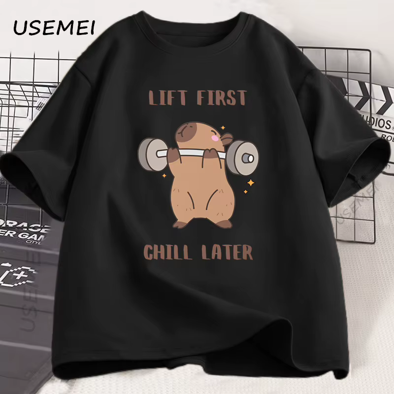 Capybara T-Shirt de gymnastique hommes femmes sport haltérophilie T-Shirt d'entraînement Fitness T p