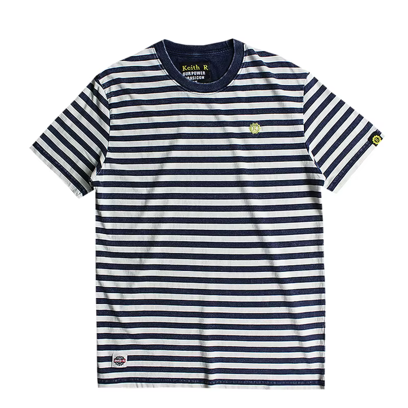 T-shirt à manches courtes en coton pur pour homme, col rond, style Joker, Simple, délavé, tendance, 