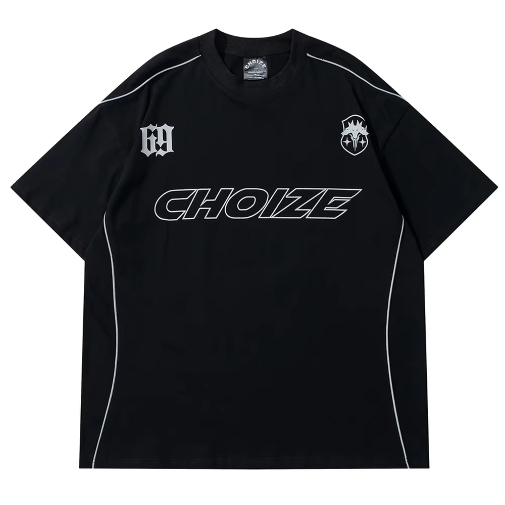 T-Shirt Surdimensionné à Manches Courtes pour Homme, Streetwear, Hip Hop, Lettre Symdains, Ligne Imp