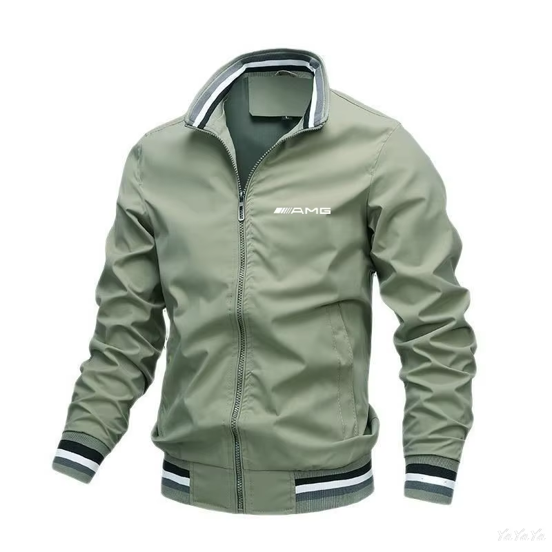 Veste à col montant pour homme, à manches longues, chaude, avec fermeture éclair, pour les loisirs p