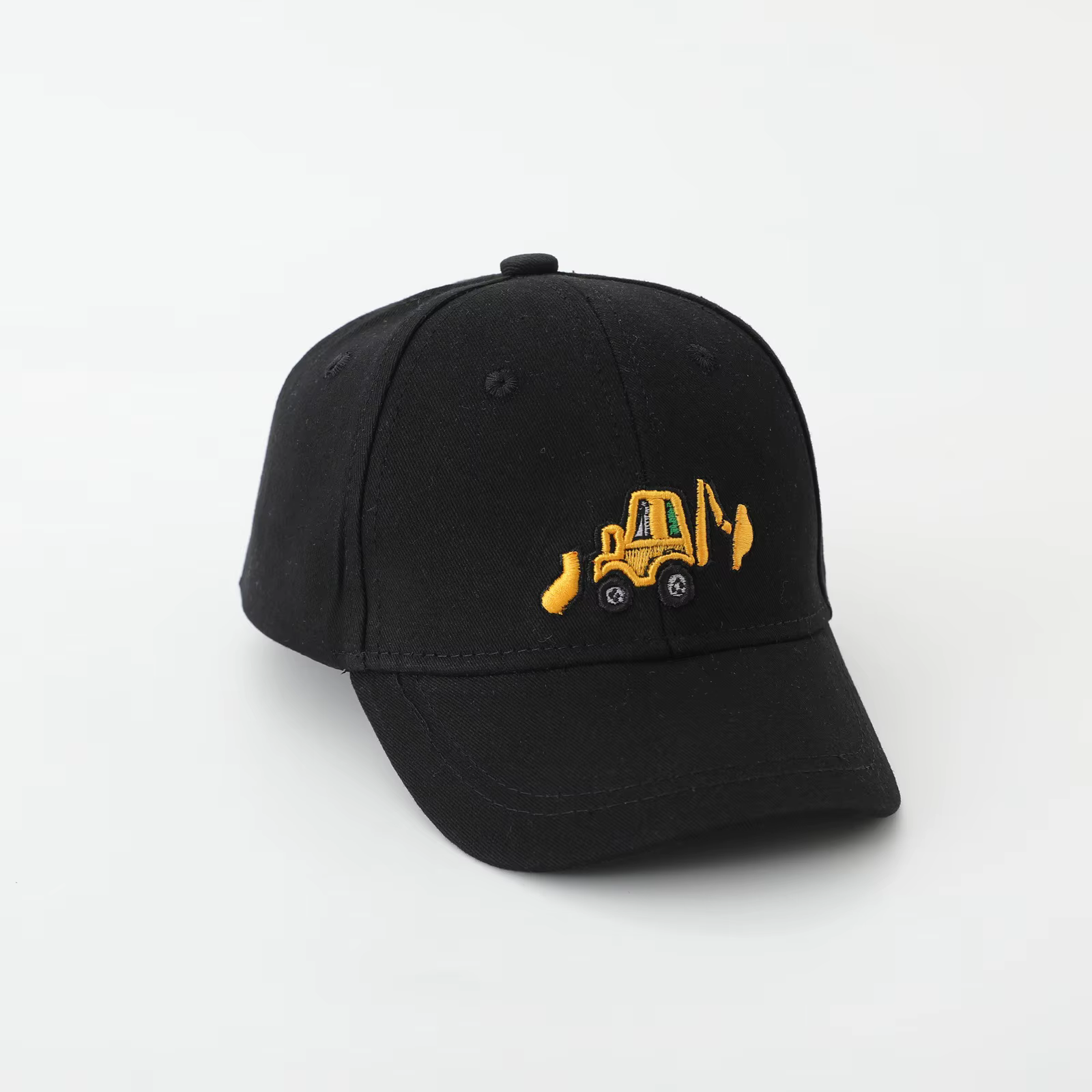 Casquette de baseball pour bébé garçon et fille, en coton lavé brodé Bulldozer, chapeau d'été pour e