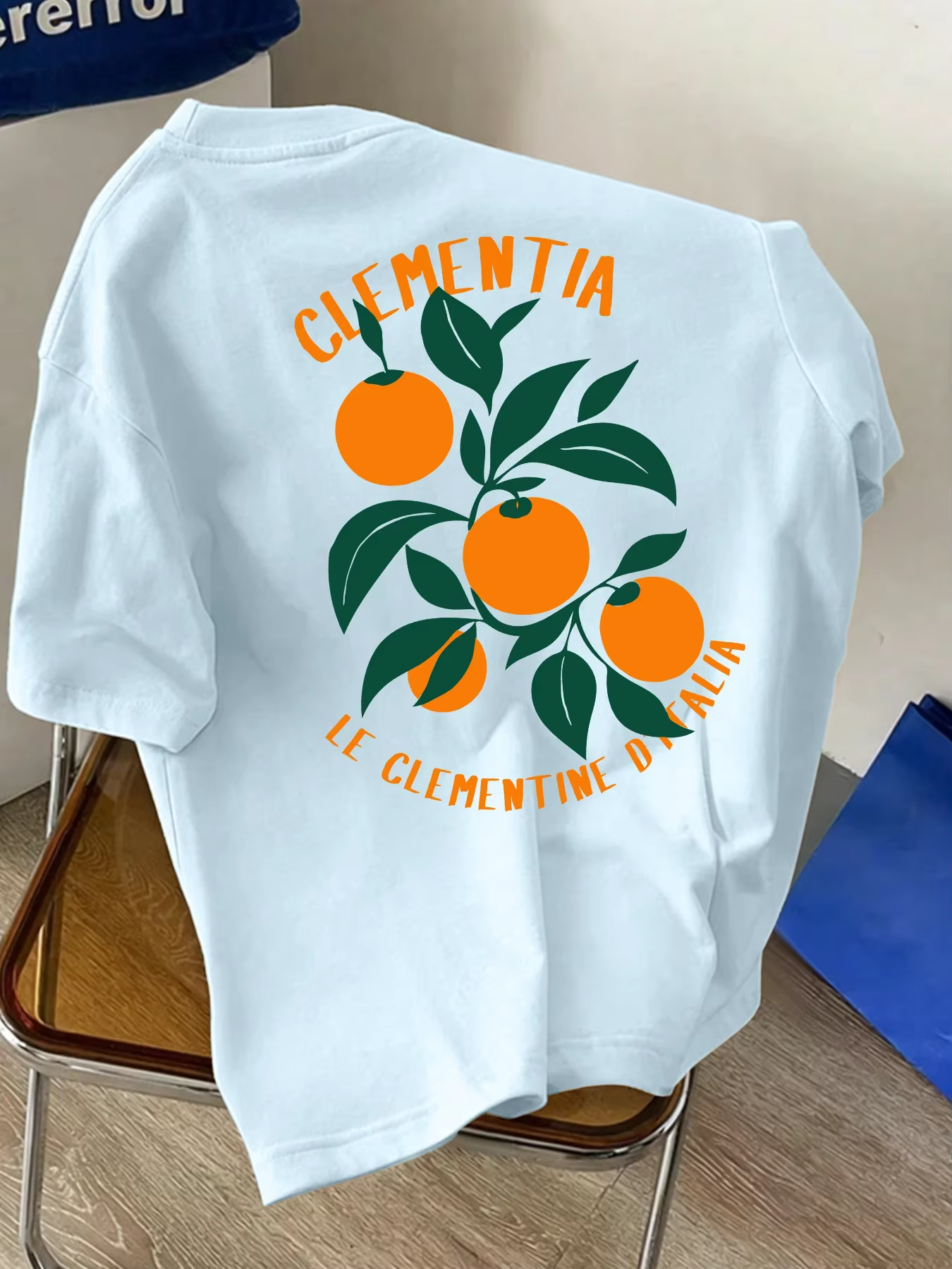 T-shirt pour homme 100% coton, imprimé slogan rétro aux couleurs d'orange, haut streetwear esthétiqu