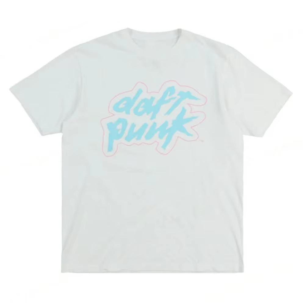Daft Punk T-shirt d'été pour hommes coton confortable col rond T-shirt tenue décontracté couleur uni