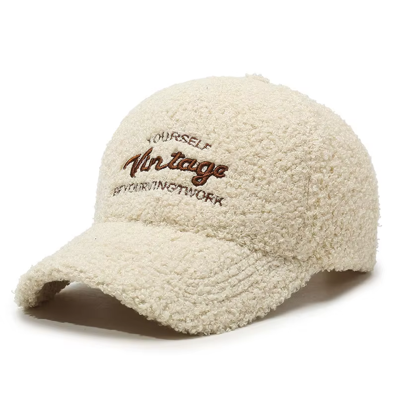 Casquette de baseball chaude en peluche Teddy, chapeau polyvalent à la mode en bec de canard