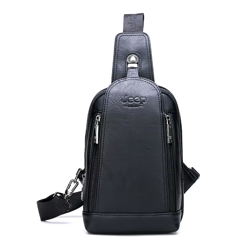 Sacs de poitrine pour hommes de marque JEEP, sac à bandoulière en cuir haut de gamme, mode décontrac