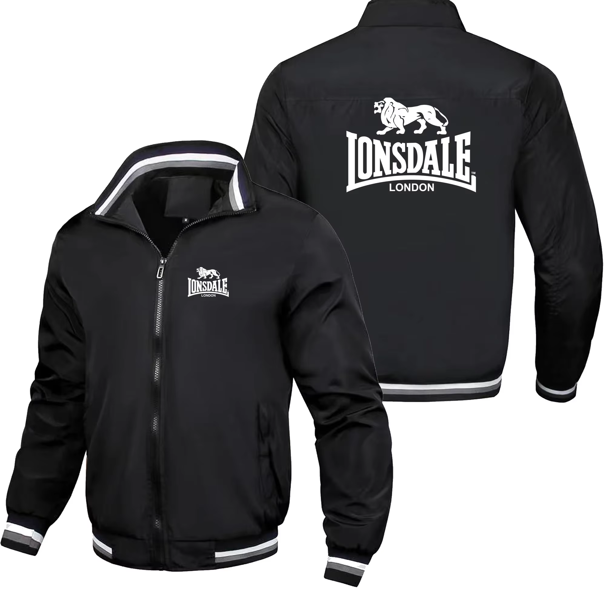 LONSDALE Veste de mode pour homme printemps-automne, style urbain, décontractée, avec fermeture écla