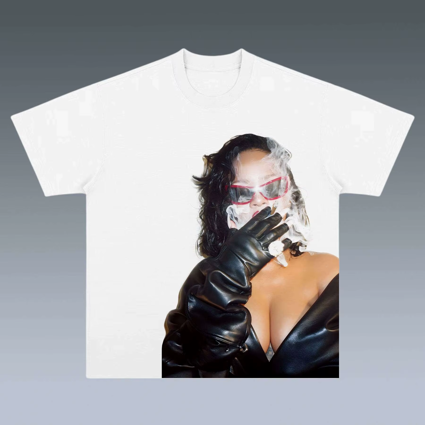 RIHANNA T-shirt graphique surdimensionné Y2k pour hommes et femmes, Streetwear Hip Hop, manches cour