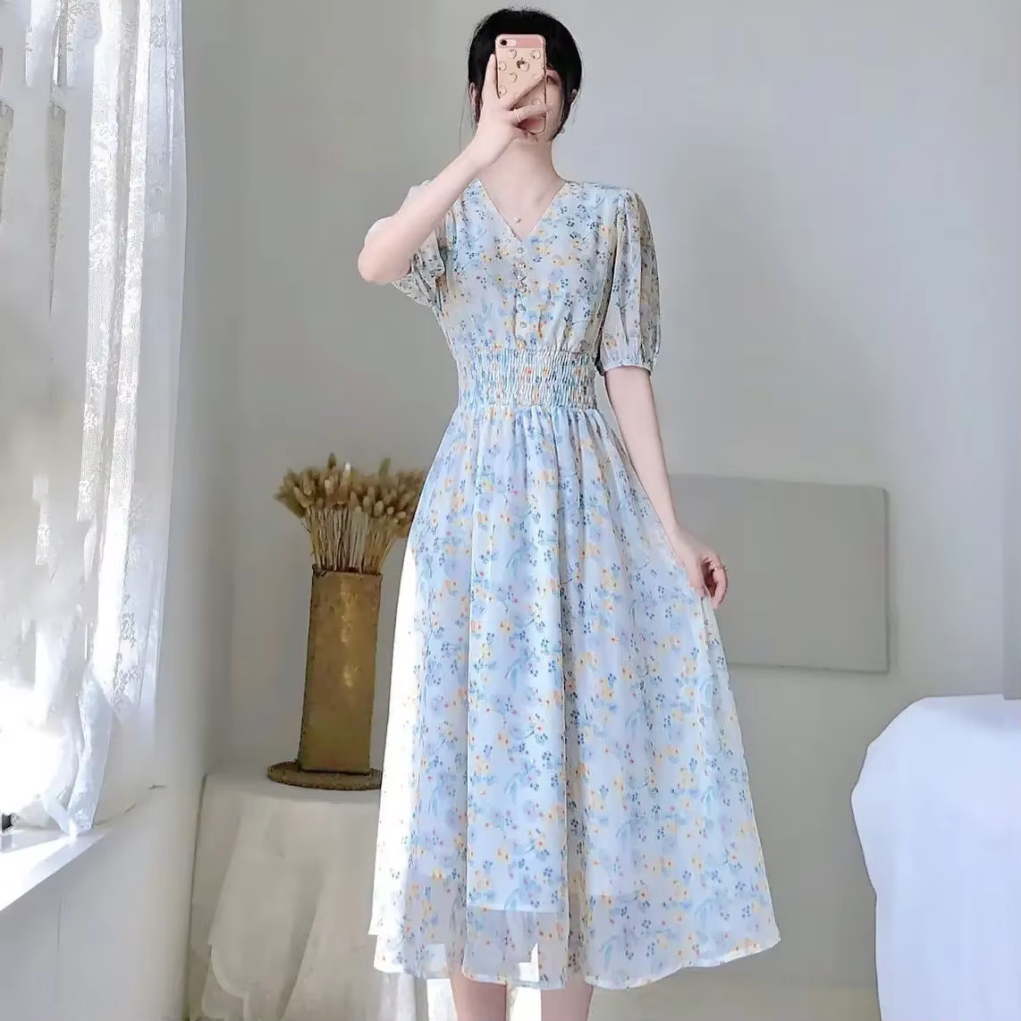 Robes de soirée pour femmes 2025 soie bal fleur vêtements Midi femme robe fête en mousseline de soie
