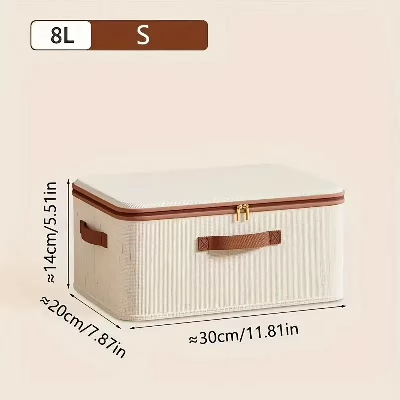 Grande boîte de rangement domestique robuste, coque rigide en coton et lin, boîte de rangement à fer