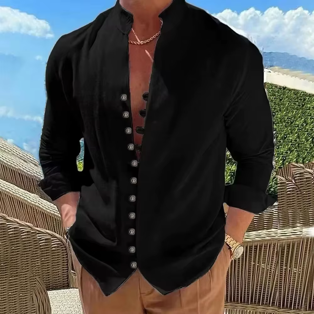 Printemps et été 2025 chemise en lin hommes offre spéciale chemises à manches longues pour hommes co