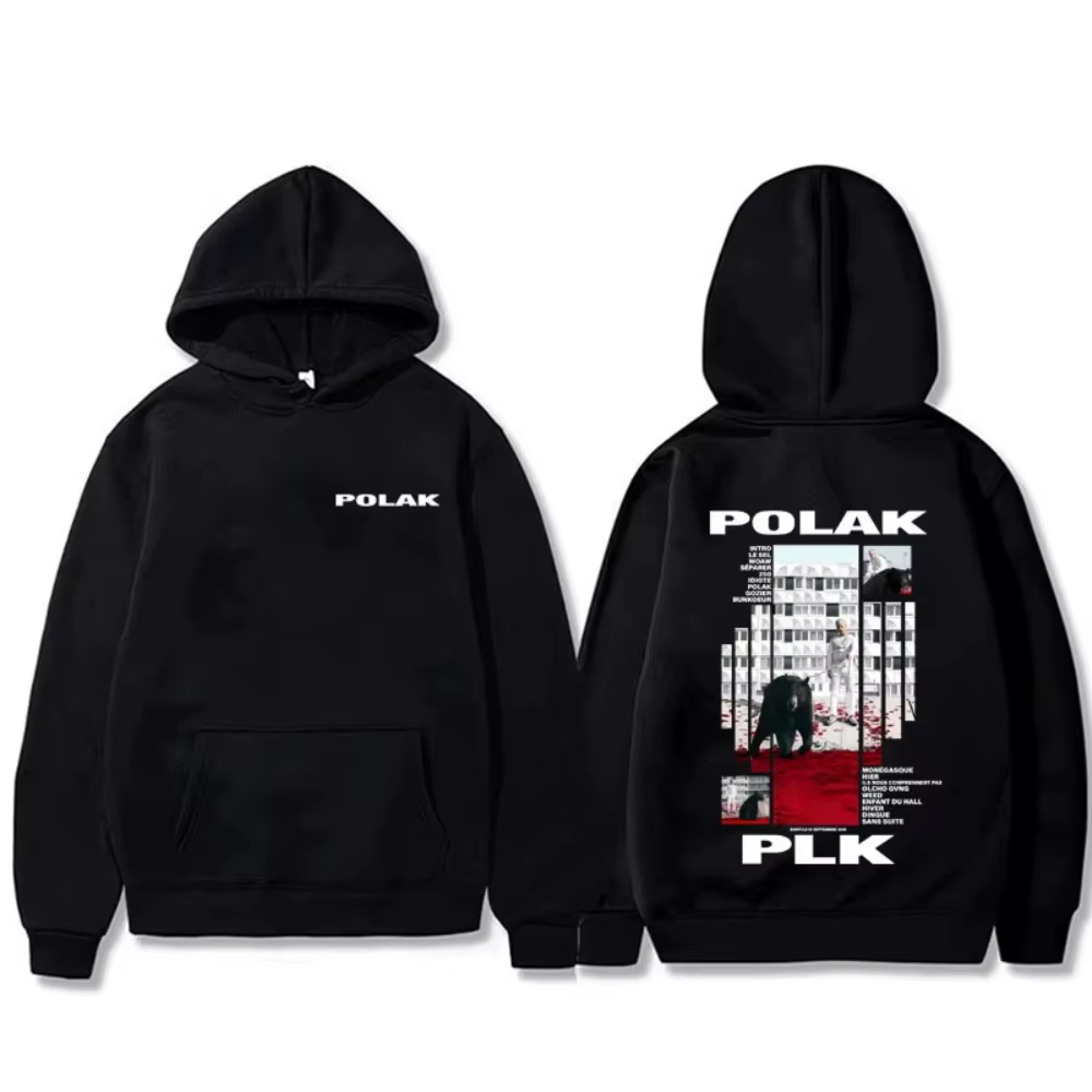 Rappeur Plk Polak sweat à capuche graphique homme Vintage décontracté surdimensionné pull hommes fem
