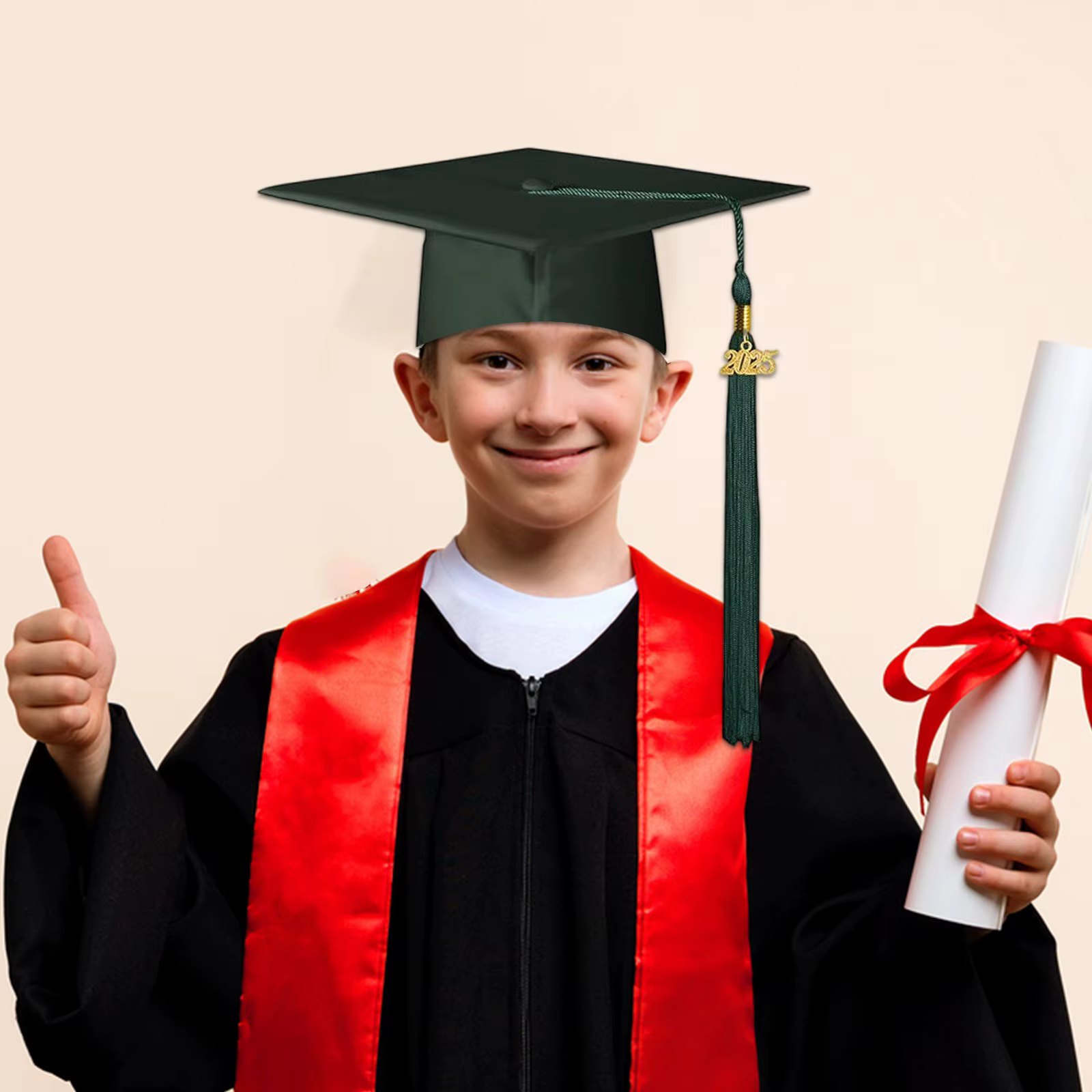 Chapeau de baccalauréat pour honours de remise de diplôme, avec pendentif pompon amovible 2025, chap