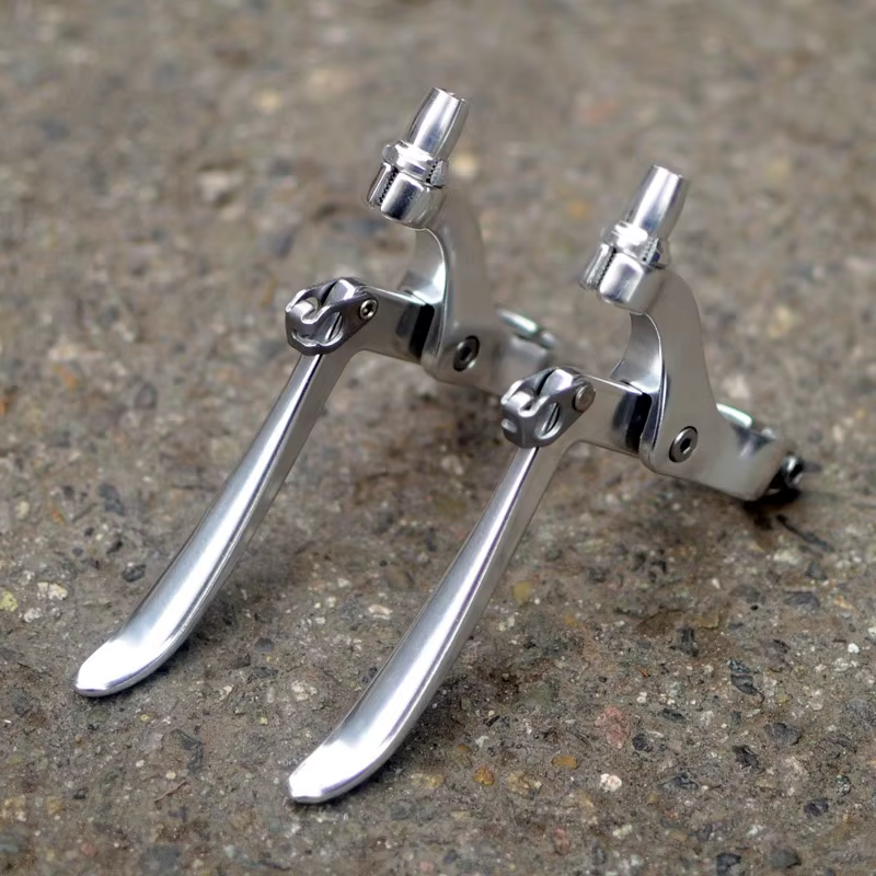 1 paire de leviers de frein de vélo de route rétro pliable poignée de vélo en alliage d'aluminium co