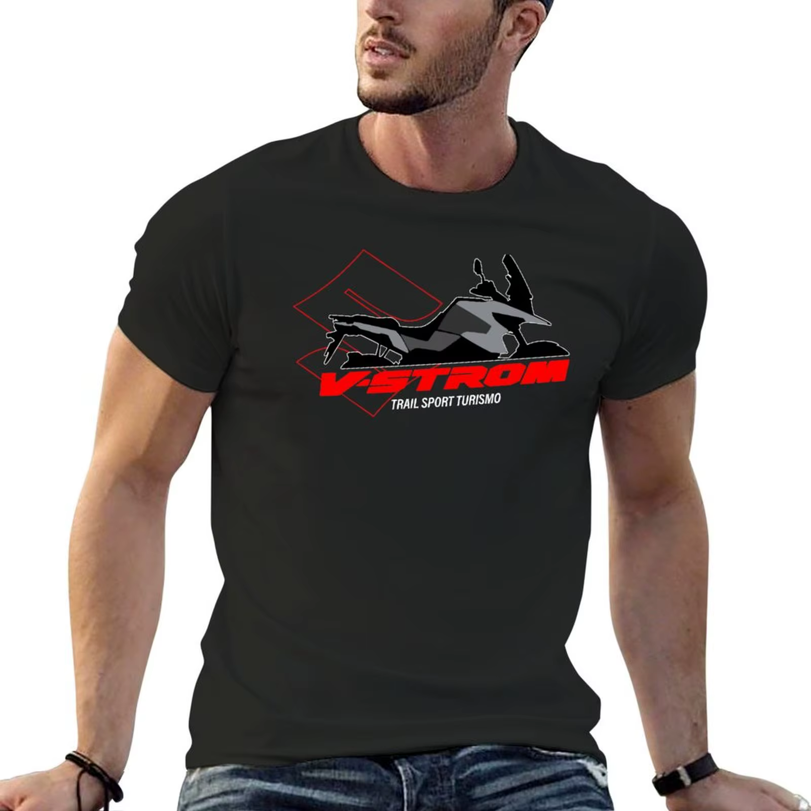 VSTROM TOURISM T-Shirt rouge vêtements hippie pour un garçon vêtements anime trucs bon marché T-Shir
