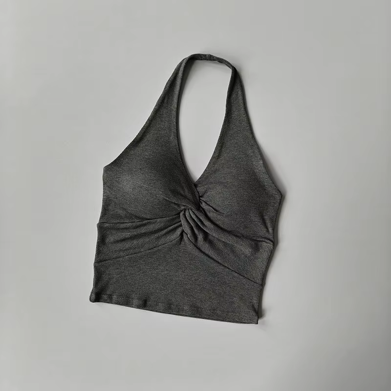 Débardeur Halter pour Femme, Vêtement d'extérieur Printemps, Dos Élégant, Tenue de Sport et Fitness 