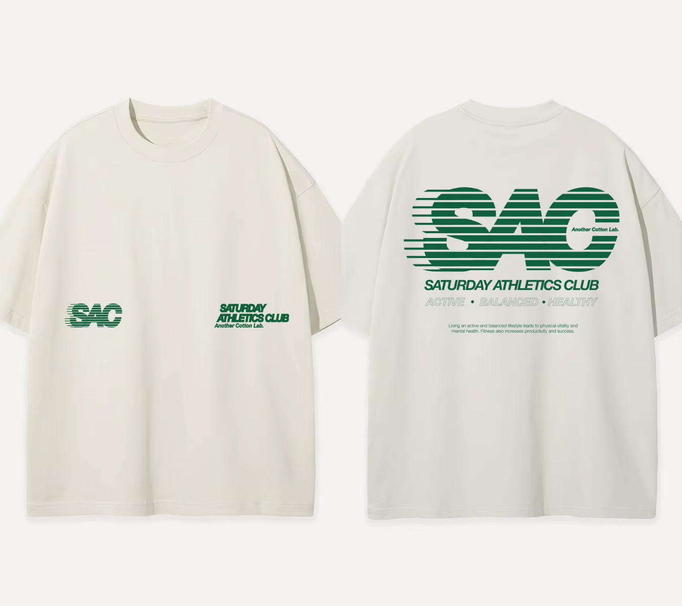 T-shirt Oversize Club Santé et Sport – Nouveau T-shirt en Coton Lourd à Manches Courtes pour Hommes 